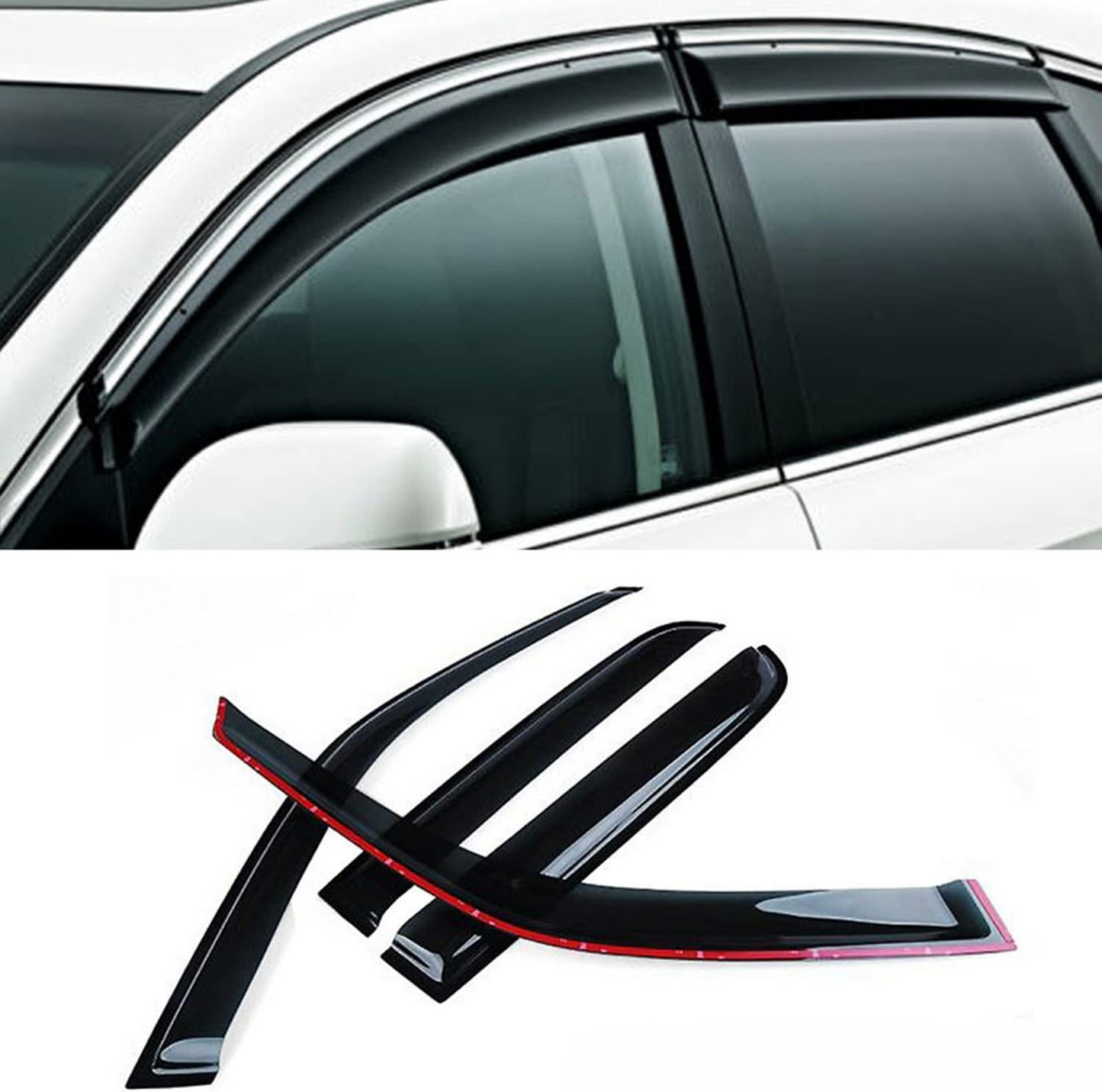 VioletLisa 4pcs Window Visors Sun/Rain Guard for 97-01 Honda CR-V Side Window Deflectors Visor