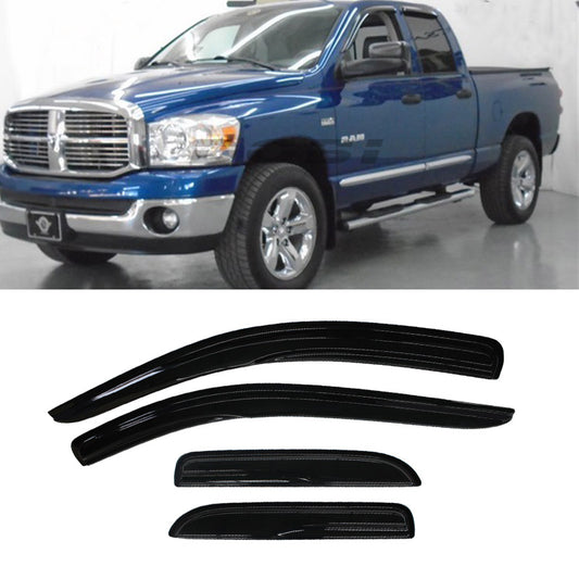 VioletLisa 4pcs Shade Vent Window Visors Fit 02-08 Ram 1500 03-09 2500/3500 Quad/Crew Cab