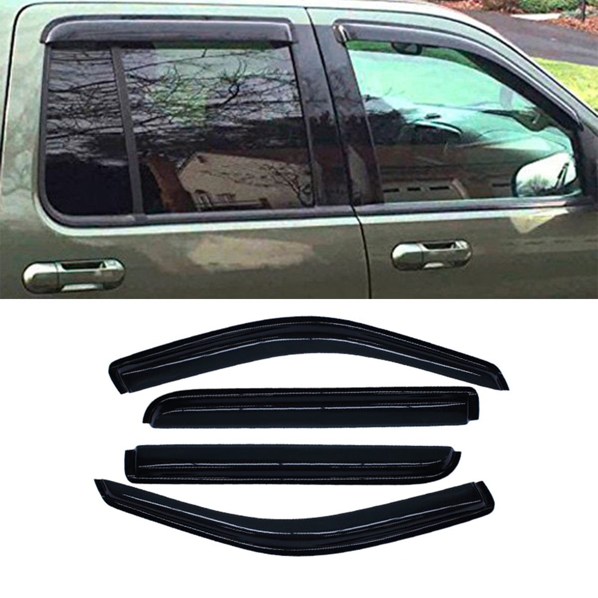 VioletLisa 4pc Vent Shade Window Visor For 02-10 Explorer/Mountaineer 03-05 Aviator 4-Door