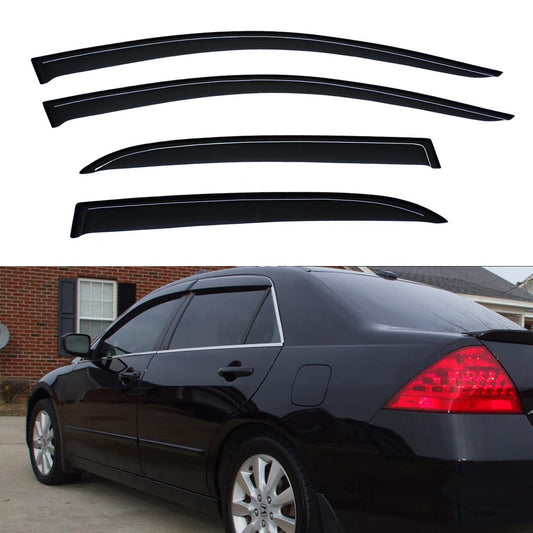 VioletLisa For 2003-07 Honda Accord Sedan JDM Window Visors Wind Deflector Sun Rain Guard