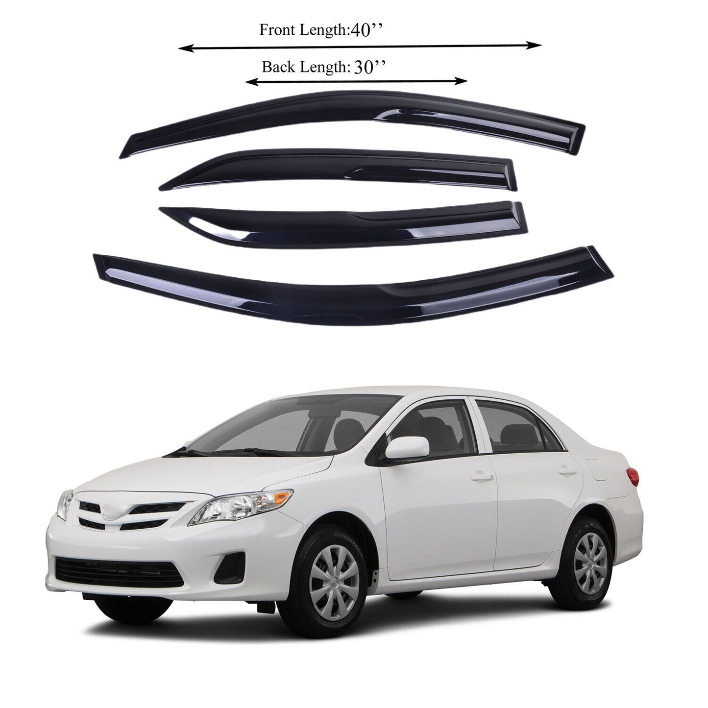 VioletLisa Fits for Toyota corolla 0913 Side Window Vent Visor Sun Rain Deflector Guard