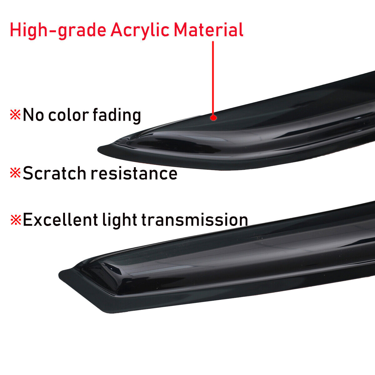 VioletLisa FOR 2018-2023 TOYOTA CAMRY CLIP-ON BLACK TRIM WINDOW VISOR RAIN GUARD DEFLECTOR