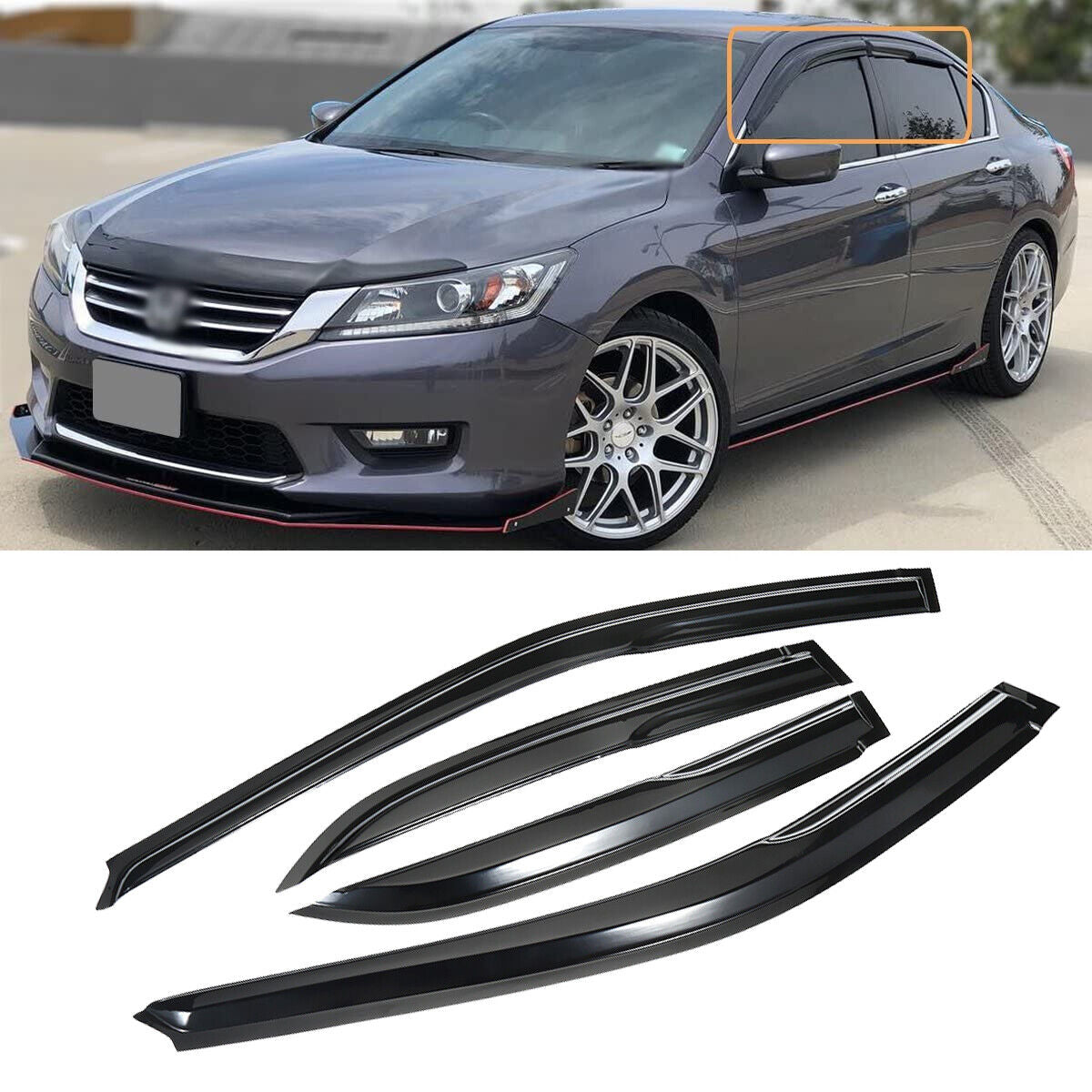 VioletLisa For 1998-2002 Honda Accord Sedan Window Visor Sun Rain Deflector Guard 4PCS Set