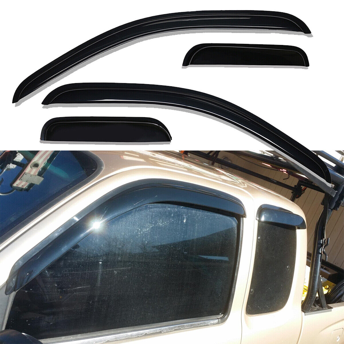 VioletLisa Fits for 1995-2004 Toyota Tacoma Side Window Vent Visor Sun Rain Deflector Guard